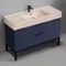 Modern Bathroom Vanity, Blue, 48